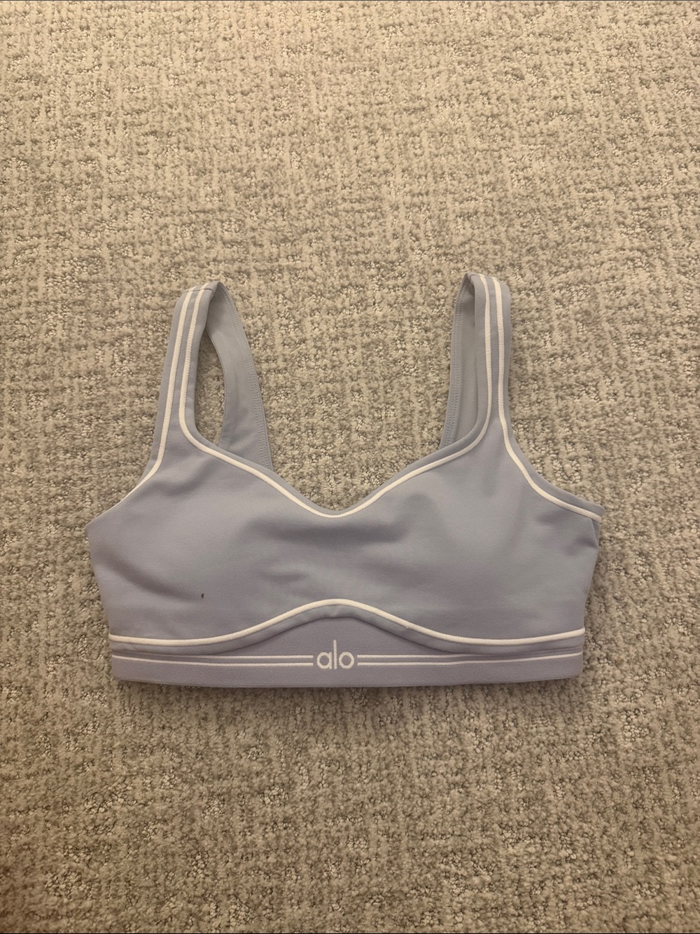 ALO Yoga Lilac Sports Bra with White Trim